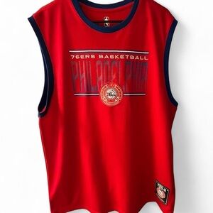 NBA 76ers Red and Blue Sleeveless Jersey​